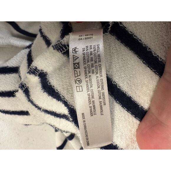 Saturday Sunday Navy Stripe Drawstring Midi Skirt with Pockets M Nautical Resort - Picture 8 of 8